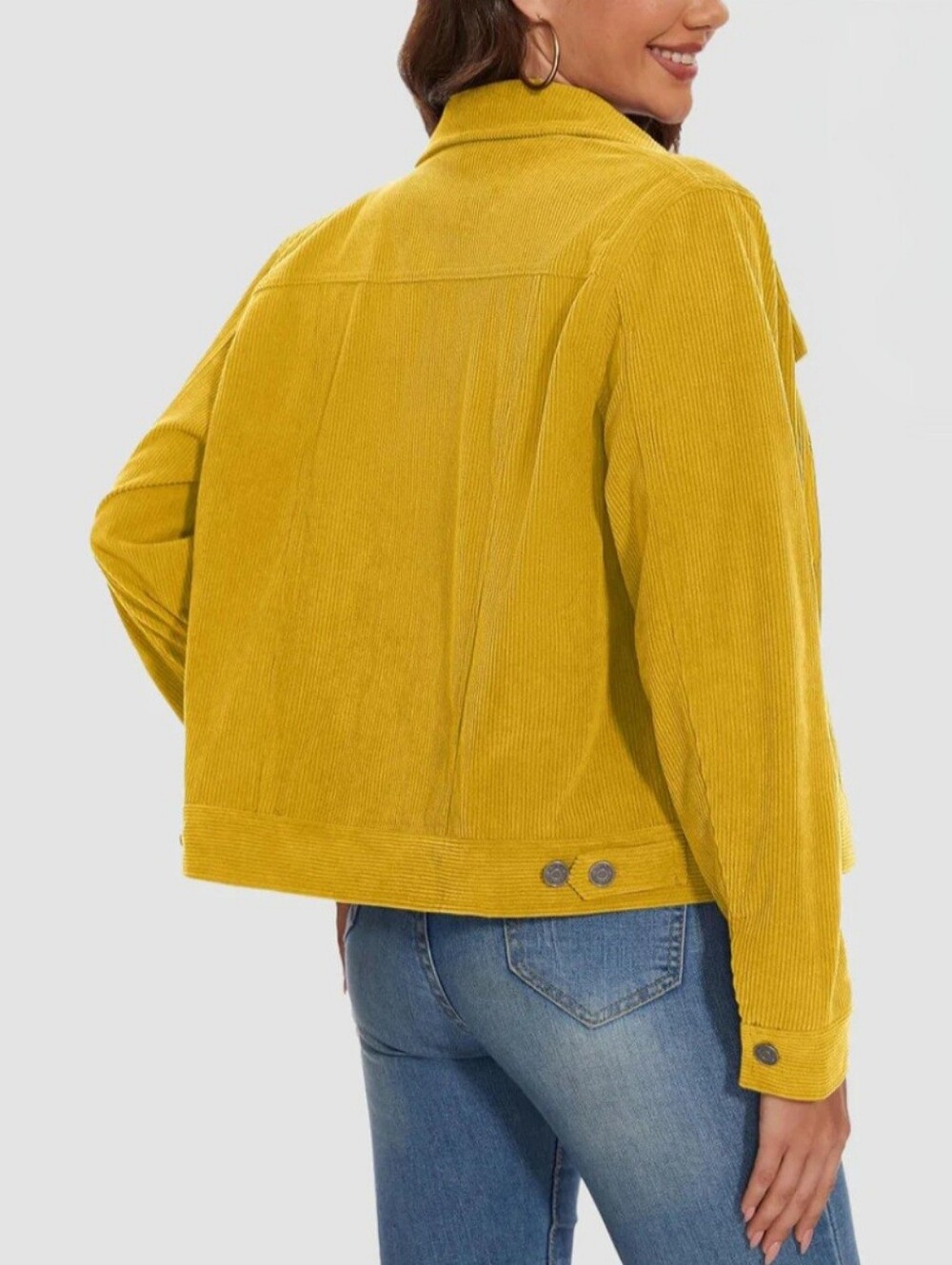 Mustard Yellow Corduroy Shacket Jacket 2XL Wide Well Boho,Western,Cowgirl - Picture 10 of 12